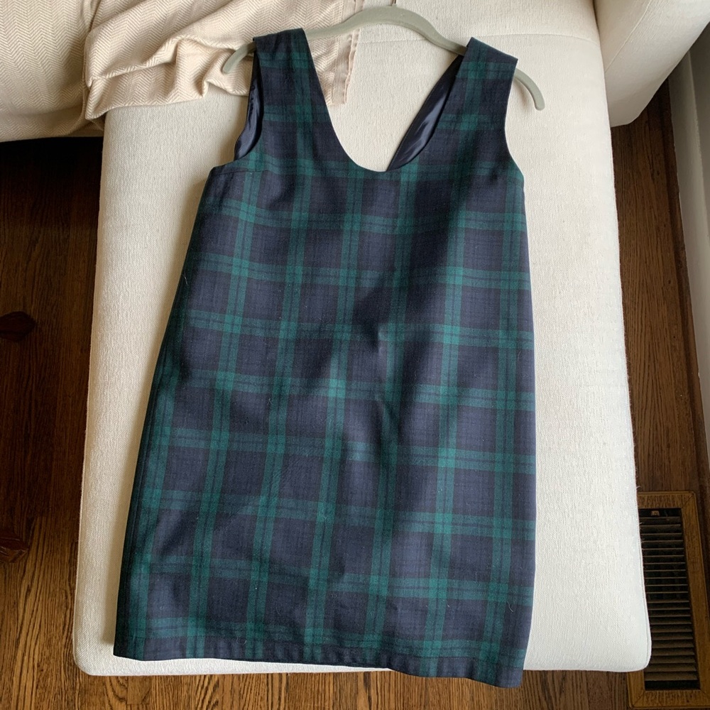 Harvé Benard wool shift dress plaid size 4